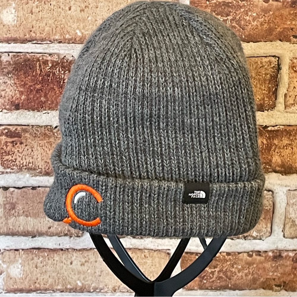 The North Face Charcoal Knit Skull Cap with Orange Detail Size OS
